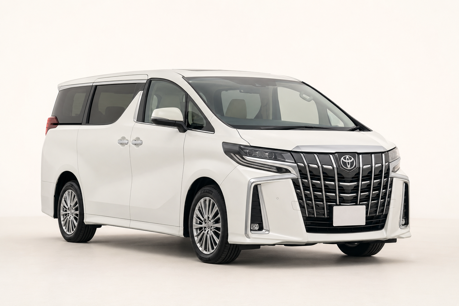 国産車のイメージとして表示した白いミニバン